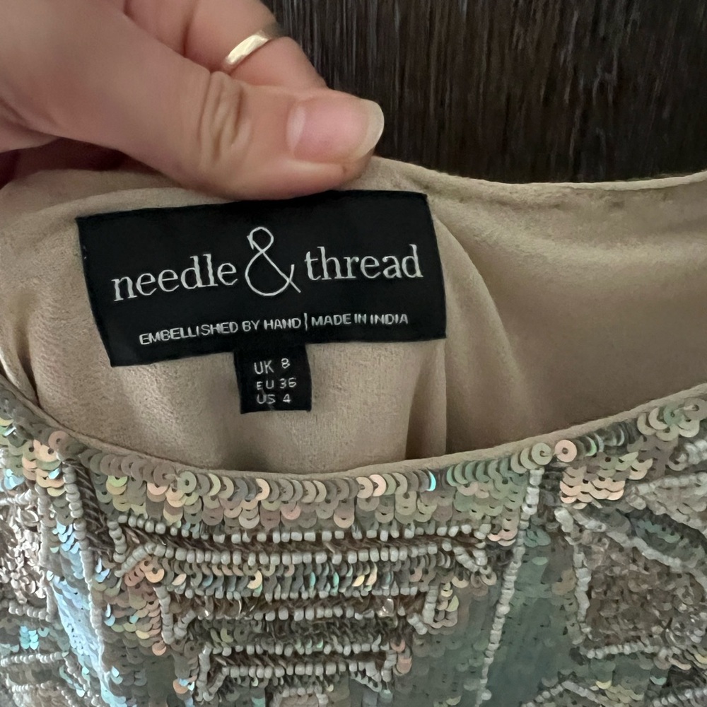 NWT Needle & Thread Metallic Geometric Mini Dress - Picture 3 of 6